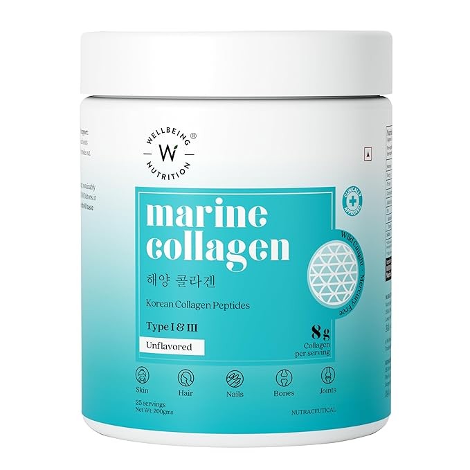 Wellbeing Nutrition Glow Korean maraine Collagen peptides 250g/200g 25 servings