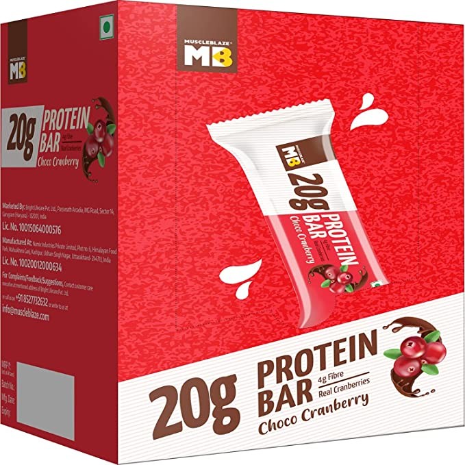 Muscle Blaze 20g Protein Bar (Choco cranberry)