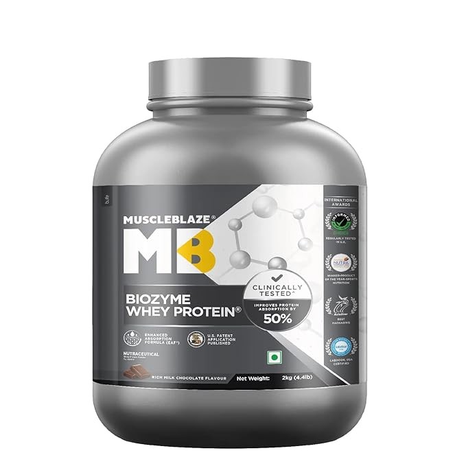 MuscleBlaze Biozyme Performance Whey Protein concentrate & isolate blend 2kg 56 servings