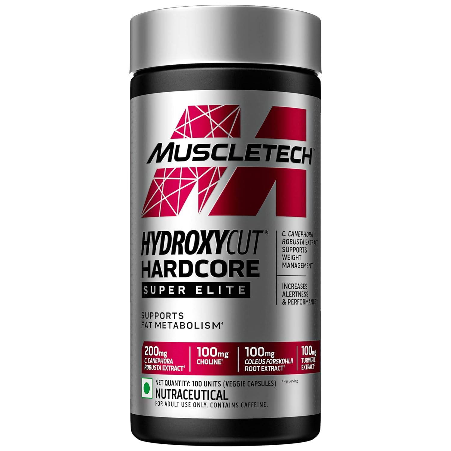 MuscleTech Hydroxycut Hardcore, Super Elite Supports Fat Metabolism 50 servings
