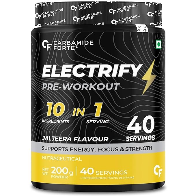 Carbamide Forte Electrify Pre Workout Powder 200g | 40 servings |