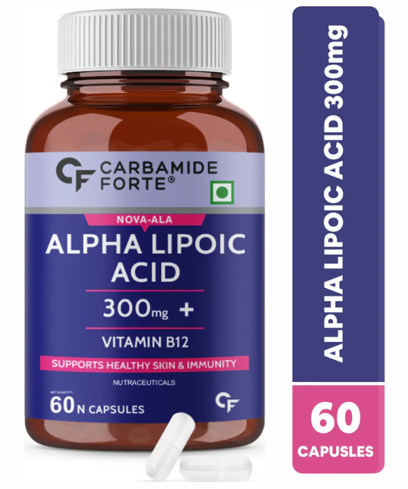 Carbamide Forte Alpha Lipoic Acid 300mg - ALA Capsules with Vitamin B12 & Lycopene 60N Capsules